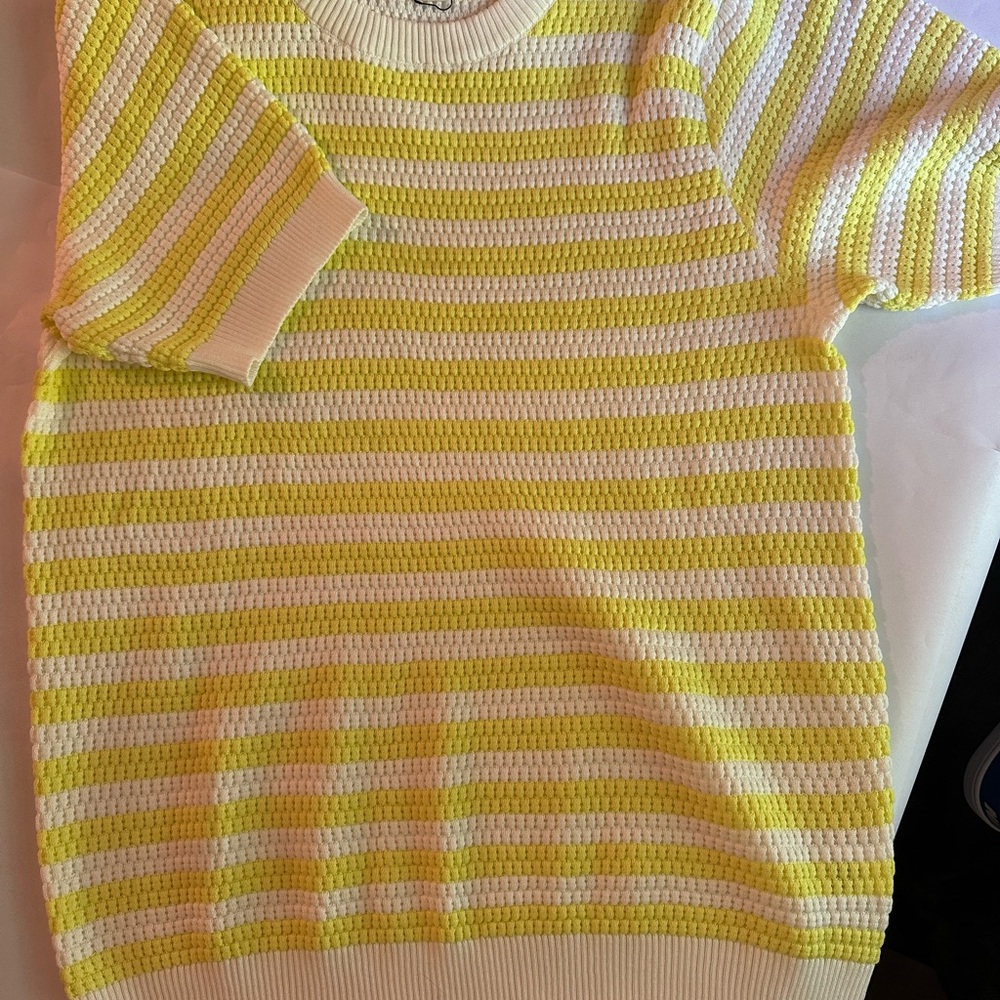 Vine & Love Yellow and White Striped Top